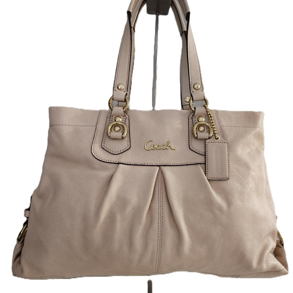 Euc Coach Ashley Beige Satchel Tote Bag Purse